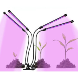 LED lampička s klipem pro pěstování rostlin 4 hlavy